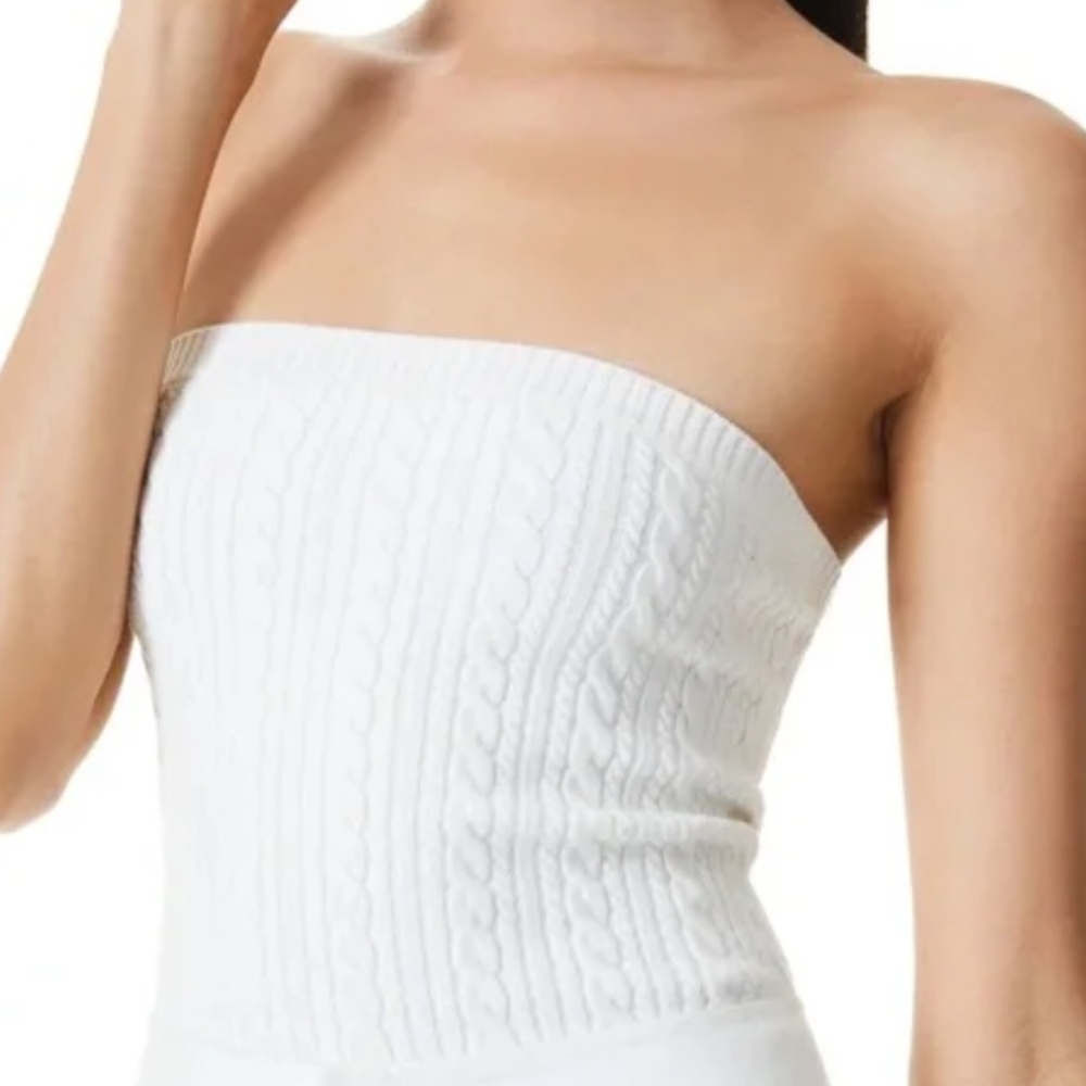 Alice + Olivia Izzie Cable-knit Tube Top